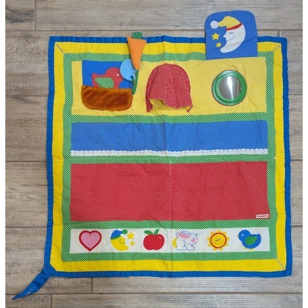 VTG 1987 Playskool Baby Fold N Go Activity Quilt Play Mat Blanket Sensory 80s